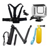 Kit P Gopro Hero 8 Black Tripé 3 Way Bastão Estanque Peito