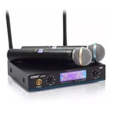 Microfone Sem Fio Duplo Profissional Digital Uhf Le-907