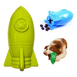 Brinquedo Recheável Cães Foguete Comedouro Pet Interativo Cor Verde