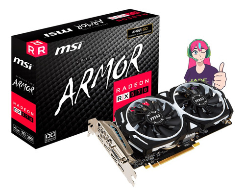 Placa De Video Rx570 4gb Msi Armor Oc - 12 Meses Garantia