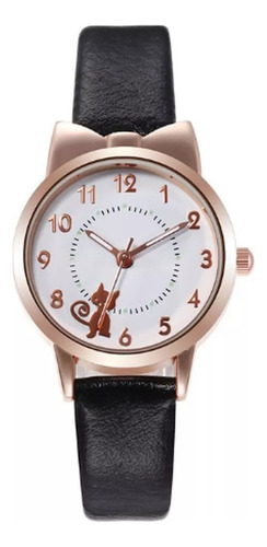 Reloj Gato Piel Vinil Moda Mujer Niña Dama Elegante R055