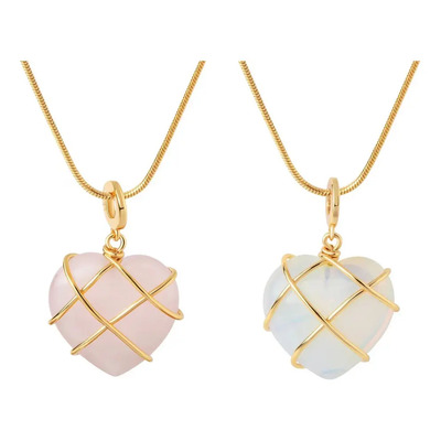 L Juego De 2 Collares De Cristal Rosa Con Ópalo Barbie - | Meses sin interés