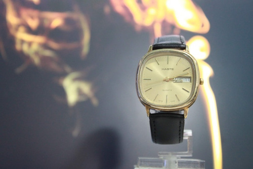 Reloj Suizo Haste Tv Chapado En Oro, Swiss Made