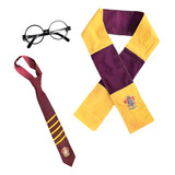 Pack  Disfraz Harry Potter Bufanda,corbata Y Lentes