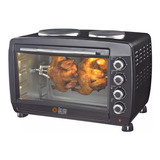 Horno Eléctrico 48 Lts Anafe Doble + Spiedo + Bandeja 