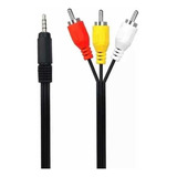 Cable Auxiliar A Rca 3x1 Aux 3.5mm De Audio Y Video 1.5mtr