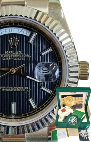 Relógio Rolex Day-date Preto Dourado Base Eta 3035 Na Caixa