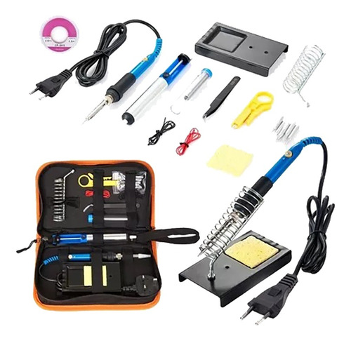 Kit Eléctrico Cautín 60w Regulable 16 Accesorios 