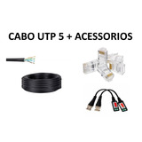 Cabo Rede C/100m 4 Pares Cat5e, 20 Plugs Rj45 E Balun Cr1r2b