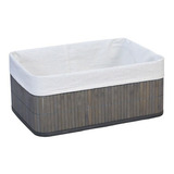 Cesto Canasto Mediano Organizador Decoracion Bambu 33 Cm