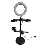 Soporte Montura Aro Luz Led 2 Soportes Celular  Micrófono