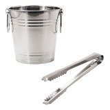 Hielera Frapera + Pinza Acero Inox Pack X 10 Set Eventos