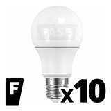 Pack X 10 Lámpara Foco Led 12w = 90w 100w Bulbo A60 Rosca Edison E27 Luz Día Fría Blanca Reemplazo Halógena Bajo Consumo