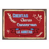 Cartel De Metal Vintage Cuentas Claras Lm43v2