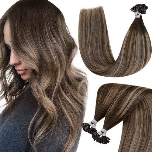 Extensiones Cabello Humano Balayage #4 Castaño Osc 14in 50gr