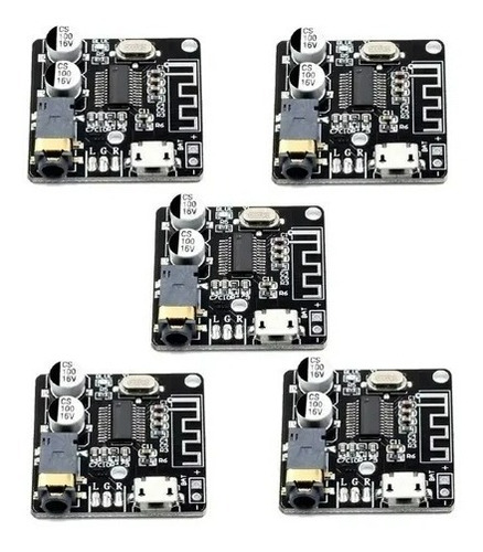 5x Mini Modulo Placa Receptor Bluetooth 5.0 Áudio Mp3