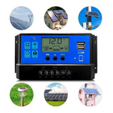 Controlador Painel Solar Carga Usb Display Lcd 60a Pmw