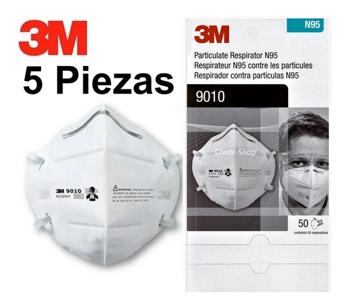 Cubrebocas Mascarilla Respirador 3m N95 Mod. 9010 5 Piezas