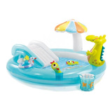 Pileta Inflable Dinosaurio Intex 203x173x89 Tobogan Somb.