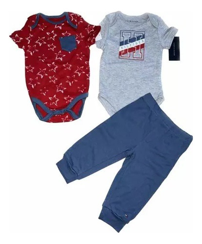 Conjunto Tommy Hilfiger Original. 2 Pañaleros Y 1 Pants