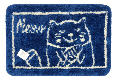 Alfombra Tapete Limpiapies Relieve Gato Multiuso Hogar 60x41