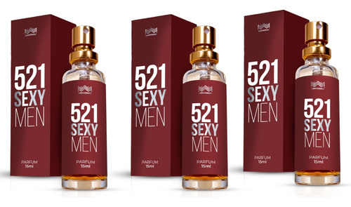 Kit 3 Perfume Masculino 521 Sexy Men Amakha Paris Bolso 