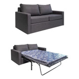 Sillon Sofa Cama 2 Plazas Premium Pana Antimanchas + Colchon