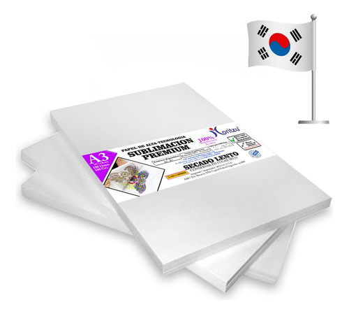 Papel Para Sublimacion Tamaño A3 Premium Koreano Moritzu