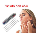 12 Kits Extractor Espinillas 4 Pzas Acero Inox Envio Gratis