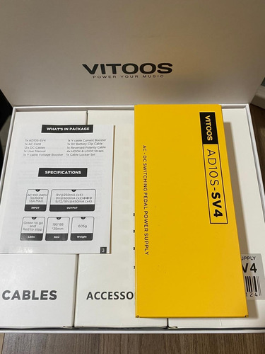 Fonte Isolada Para 10 Pedais Vitoos Ad10s-sv4 Usb