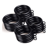 100 Pcs Anillos De Cortina De Metal Negro Con Ojales 3.8 [u]