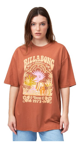 Remera Billabong Peace And Love Tee Mujer Oversize