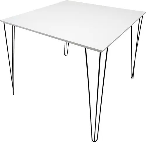 Mesa Quadrada 80cm Jantar Pé Hairpin Triplo Metal 75cm 1/4