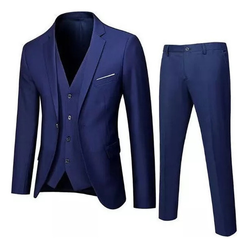 Blazer De Boda De Fiesta Slim-fit De Tres Piezas Para Hombre