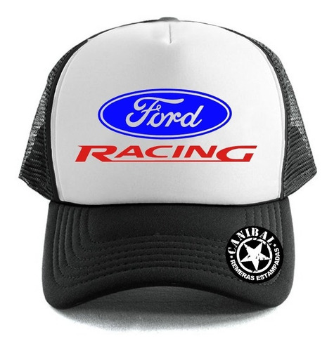 Gorras Trucker Blanca Ford Racing Remeras Estampadas Canibal