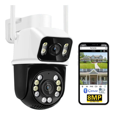 ANBOLM Cámara Seguridad Anbolm 8MP Exterior 360° Doble Lente Visión Nocturna IP66 | Envío gratis