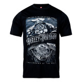 Remera De Algodón Harley Manubrio Talles Especiales