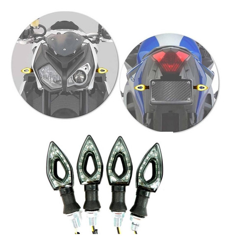 04 Pisca Seta Led Vazado Moto Cores Cg Xre Cbx Falcon Cb 300