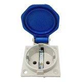 Contacto Schuko 2p+tt Lateral 16a 250 V Azul Base Empotrable