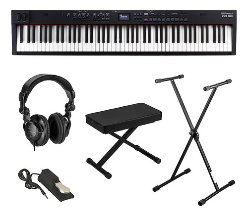 Roland Rd-88 88-key Stage Digital Piano, Black Bundle With B