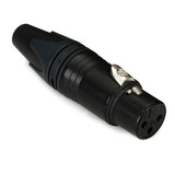 Conector Xlr Neutrik Hembra 3 Polos Color Negro Nc3fxx-b