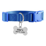 Collar De Perro Y Gato Y Placa Personalizada Grabada En 2 Ca