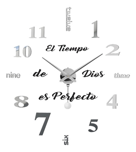 Reloj De 3d Pared Tamaño Extragrande 130 X 130cm Con Péndulo