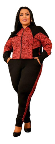 Roupa De Frio Feminino Conjunto Plus Size Outono Inverno