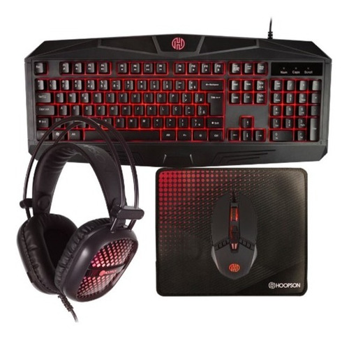 Kit Gamer Hoopson Tpc-050b 4x1 - Teclado + Mouse + Mousepad 