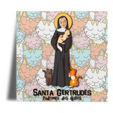 Azulejo Santa Gertrudes De Nivelles  Padroeira Dos Gatos