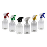 Botellas De Plastico Transparente 500 Ml Con Atomizador X 6