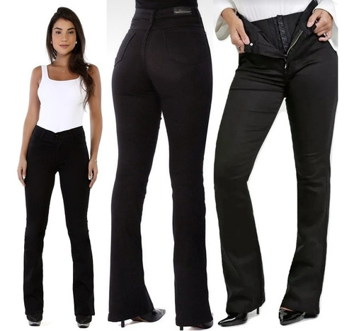 Calça Feminina Jeans Flare Sawary Jeans C Lycra Premium