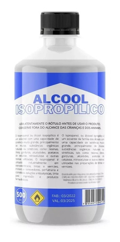 Fluido Isopropílico 99,8% 500ml Limpeza De Placa Eletrônicos