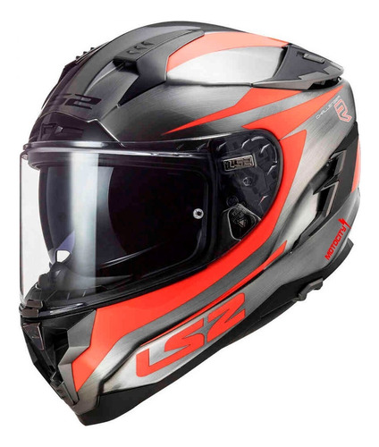 Casco Para Moto Ls2 Ff327 Challenger Cannon Gris/ Naranja